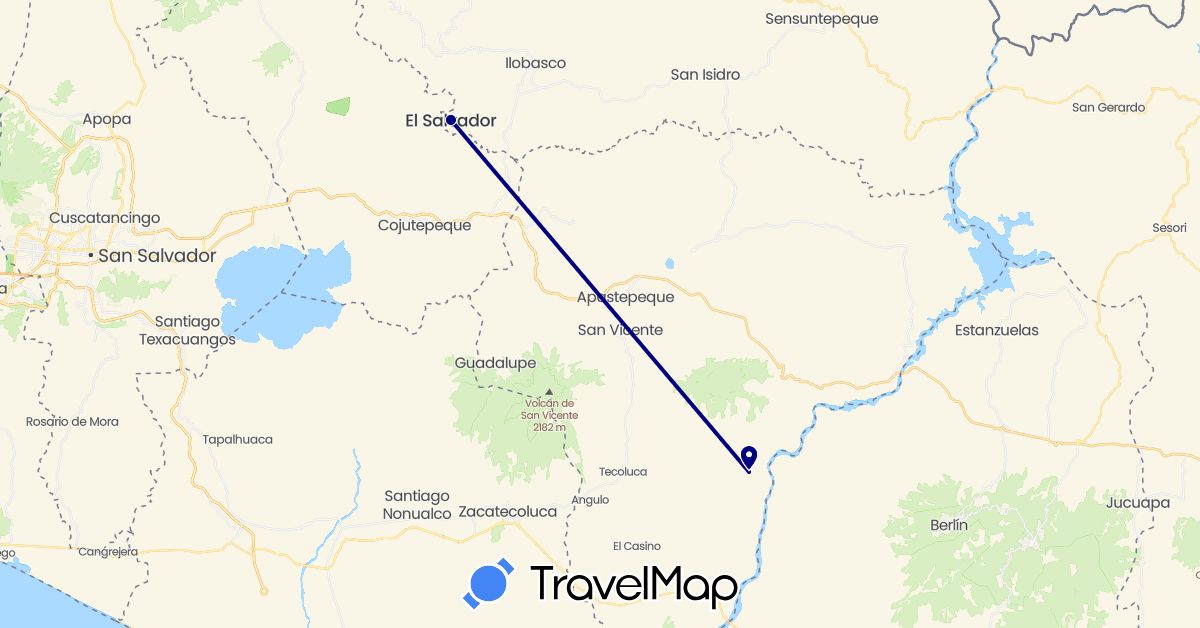 TravelMap itinerary: driving in El Salvador (North America)